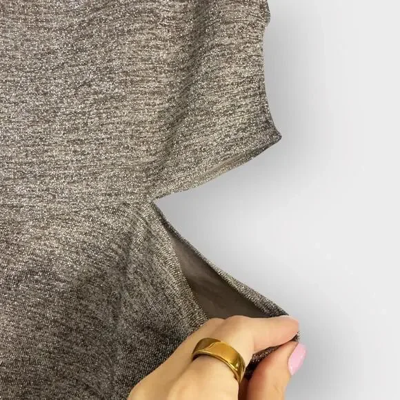 NEW Noughts and Kisses bronze metallic one shoulder rouched dress with open side - Picture 3 of 9